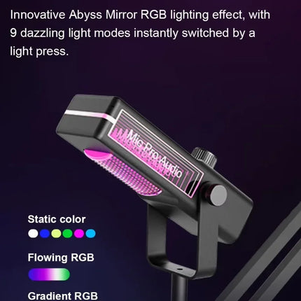 RGB Gaming Condenser Microphone with Noise Cancellation