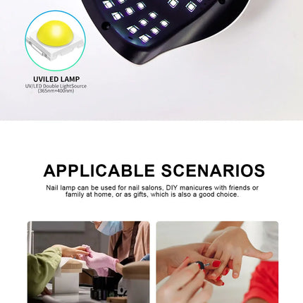 Lampe UV ongles 81 LEDs – Séchage rapide avec capteur & 4 minuteries