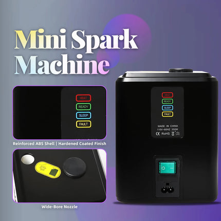 350W Mini Cold Spark Machine - Portable with Auto Cutoff,  Fountain Spark Effects for Stage/Wedding