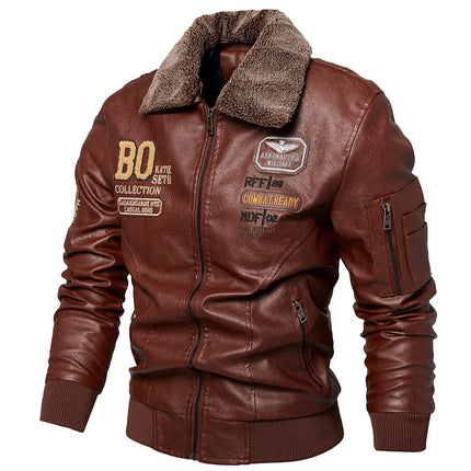 Leather Bomber Jacket Men