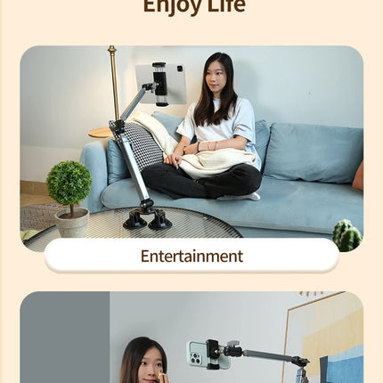 DIBELLAY – Support Tablette & Téléphone de Bureau Ultra Solide à Double Ventouse