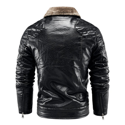 Men’s Faux Leather Fleece Jacket