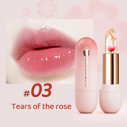 Crystal Jelly Lipstick – Color-Changing Petal Lip Balm