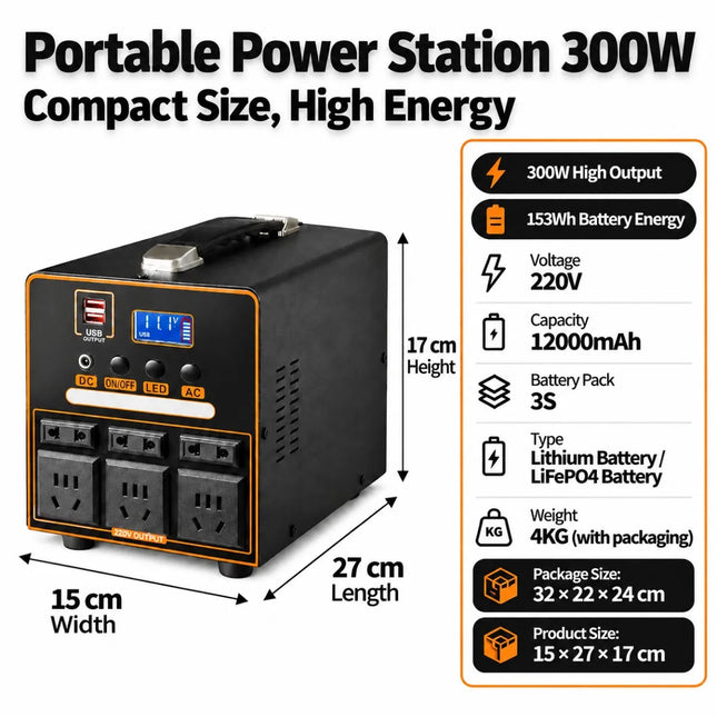 300W 可攜式儲能電源