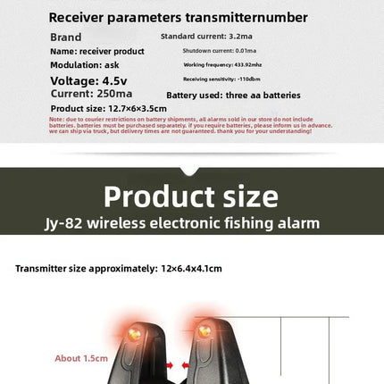 RUTI Wireless Fishing Bite Alarm Waterproof JY-82