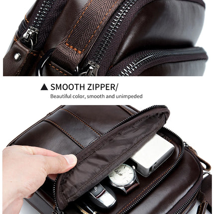 Men's crossbody bag, fashionable leather bag