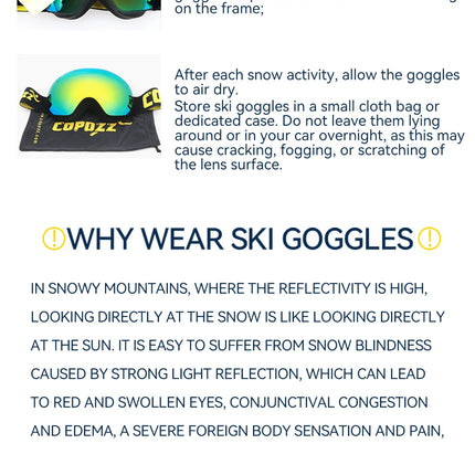 Frameless Anti-Fog Ski Goggles UV400 for Men & Women