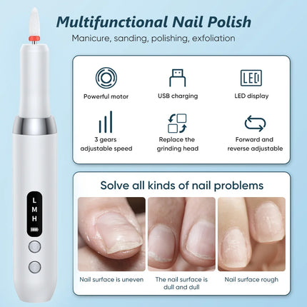 Polisseur d’ongles électrique – Embouts pro pour ponçage & polissage