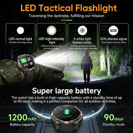 GPS Sports Smart Watch with Flashlight