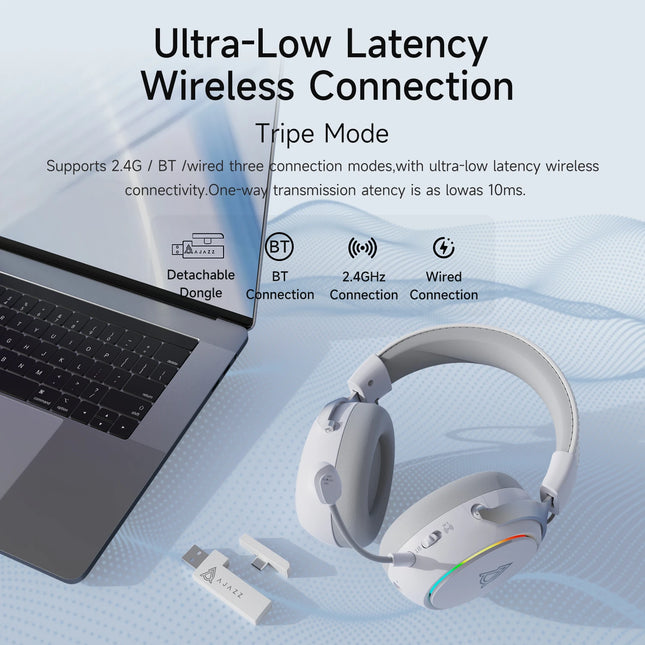 AJAZZ AHM10MAX Headphones – Wireless & Noise Cancelling