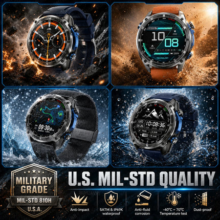 Military GPS Smart Watch AMOLED