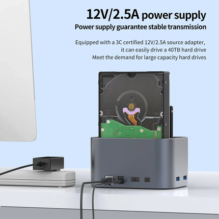 GODO USB 3.0 Dual Bay HDD Docking Station for SATA SSD & HDD