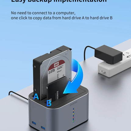 GODO USB 3.0 Dual Bay HDD Docking Station for SATA SSD & HDD