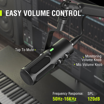 DIBELLAY FIFINE Tank3 USB/XLR Dynamic Microphone – Studio Podcasting, Noise Reduction, Premium Sound