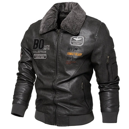 Leather Bomber Jacket Men