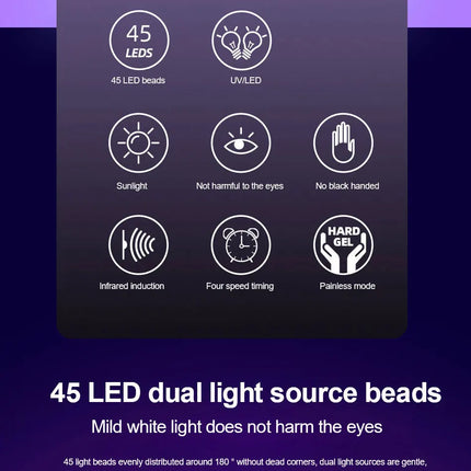 45 LED UV Nail Lamp – High Power Nail Dryer with LCD Smart Screen