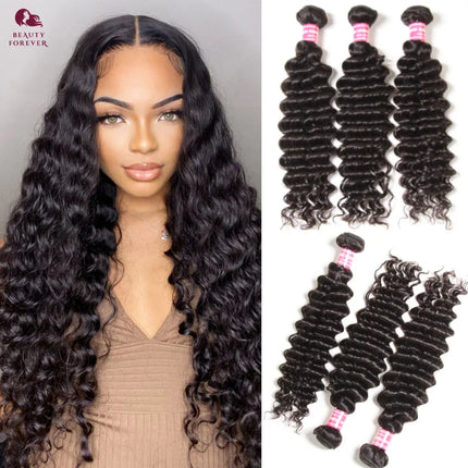 Brazilian Deep Wave Hair Bundles – 12A Virgin Human Hair