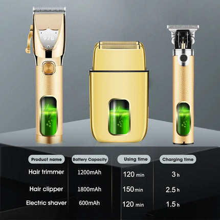 3 in 1 Men's High-Power Hair Clipper Electric Shaver Set Professional