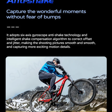 DIBELLAY SJCAM SJ20 4K Dual-Lens Action Camera – Anti-Shake, Waterproof, 5G WiFi, Touch Screen, Motion Detection