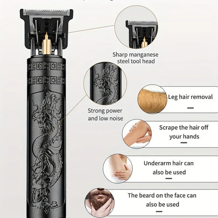 T9 Mini Barber Clipper – Compact, Travel-Friendly, Dragon Design"