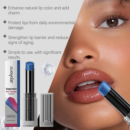 Rouge à Lèvres Bleu Waterproof – Longue Tenue & Fini Glossy