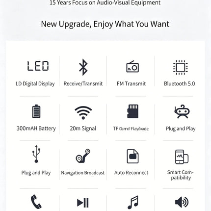 Adaptateur audio Bluetooth 5.0 Émetteur et récepteur 2-en-1
