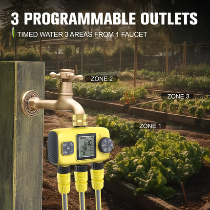 Insoma 3-Outlet Automatic Water Timer for Garden Irrigation