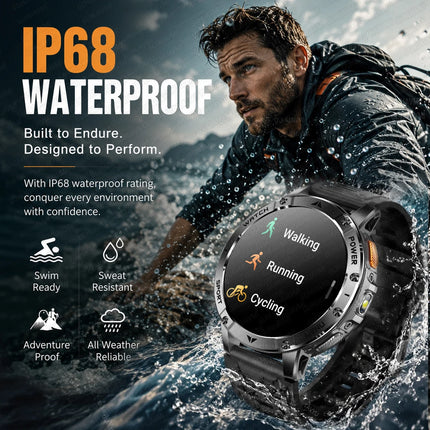 Military Sports Smart Watch with Flashlight