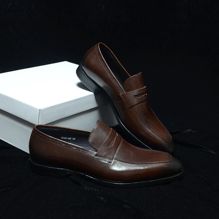 High Quality Mens Dress Shoes Brown Black Moccasins