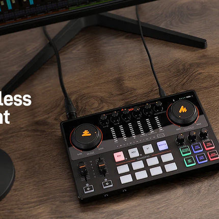 DIBELLAY MaonoCaster AME2 Gen2 Audio Mixer – Dual XLR Inputs, Podcast & Guitar Ready