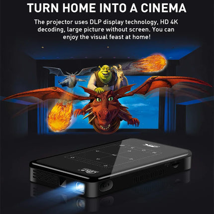 P09-II Portable DLP Mini Pocket Projector Android 9.0 2GB RAM 32GB ROM WIFI5 BT4.2 4K HD Beamer Home Cinema LED Video Projector
