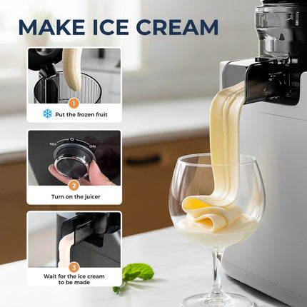ROUNY Slow Juicer – Cold Press, Easy Cleaning & Large Feed Design