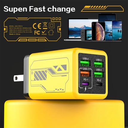 Chargeur USB-C 240W 6 Ports Charge Rapide EU/US/UK