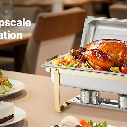 8 Qt Stainless Steel Chafing Dish Set 4 Pack
