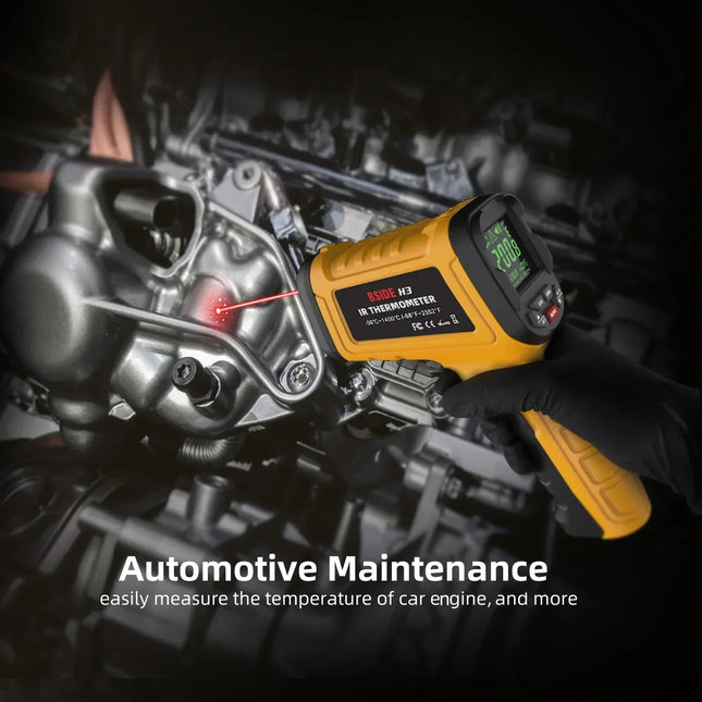 DIBELLAY BSIDE H3 Infrared Thermometer Gun – Digital Laser, -50~1400°C, Non-Contact Industrial Temperature Tester