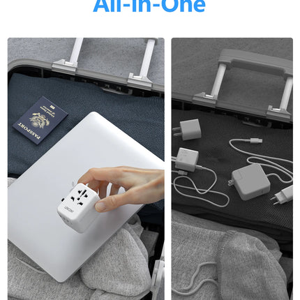 LENCENT Universal Travel Adapter with USB-C PD Fast Charging