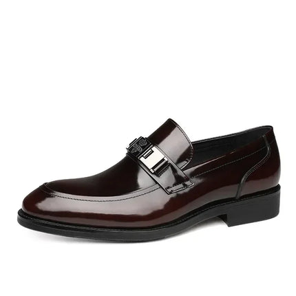 Dress Men's Shoes Premium Leather Glossy Casual Loafers