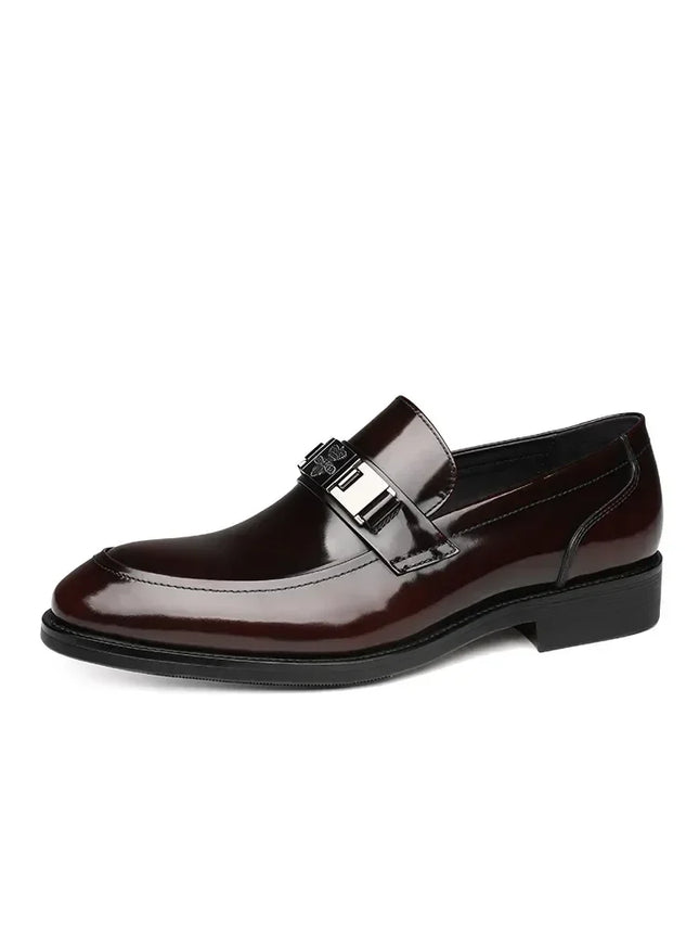 Dress Men's Shoes Premium Leather Glossy Casual Loafers