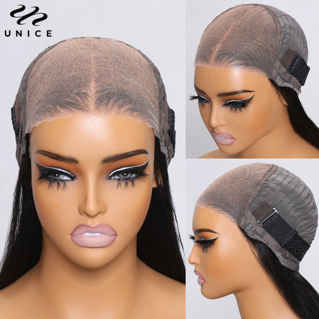 UNice 7x5 Lace Wig – Reddish Brown Curly Bob, Human Hair 150% Density