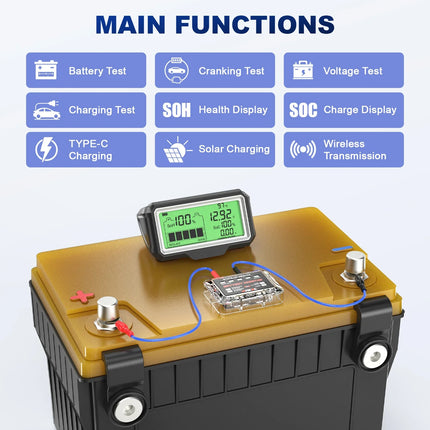 12V Car Battery Tester & Alternator Checker