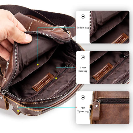 Men's Small Cowhide Single-shoulder Bag genuine leather fashion