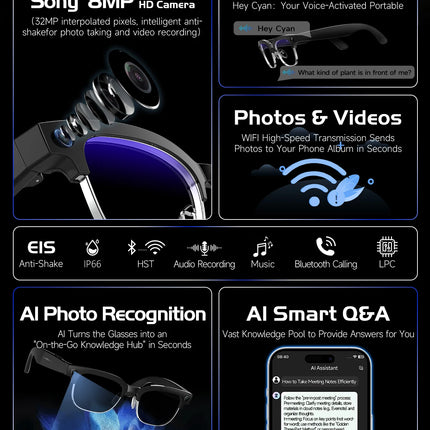 4K AI Smart Glasses with Translation