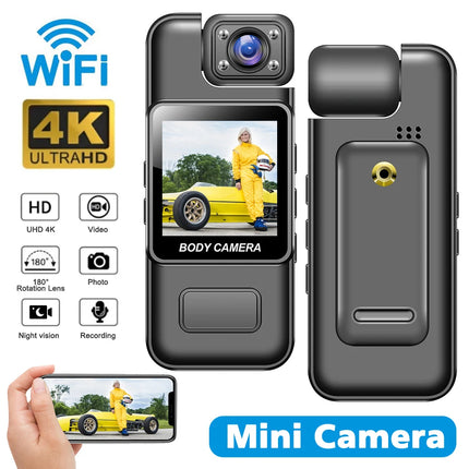 Mini Caméra Wi-Fi HD 4K – Vision Nocturne, Caméra Sport & Body Cam Portable