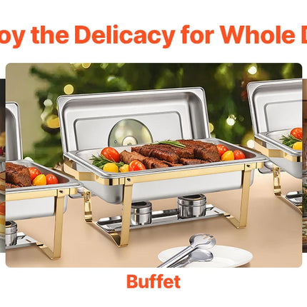 8 Qt Stainless Steel Chafing Dish Set 4 Pack