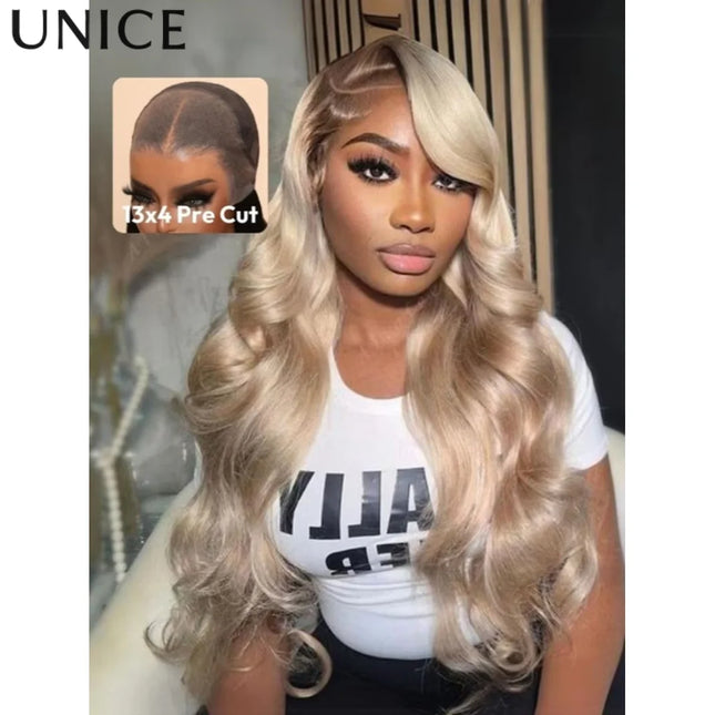 UNice 13x4 Lace Frontal Sandy Blonde Ombre Loose Wave Pre-Everything Wig