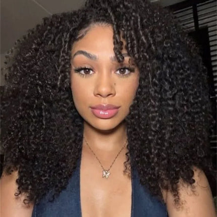 Glueless Finger Coil Wig – Ready to Wear, Human Hair
