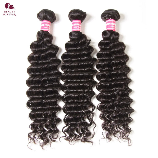 Brazilian Deep Curly Human Hair – 3 Bundles, Unprocessed 12A