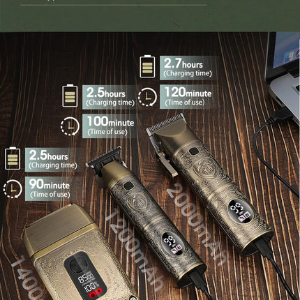 Professional Hair Clipper Electric Shaver Rechargeable
