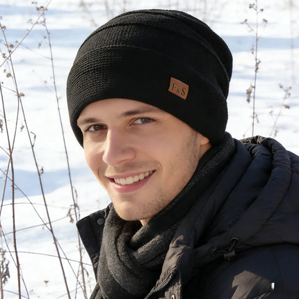 Unisex Long Fleece-Lined Beanie