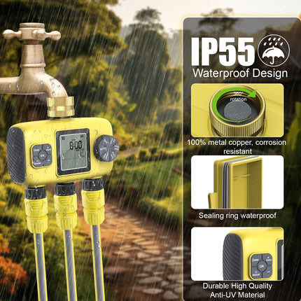 Insoma 3-Outlet Automatic Water Timer for Garden Irrigation